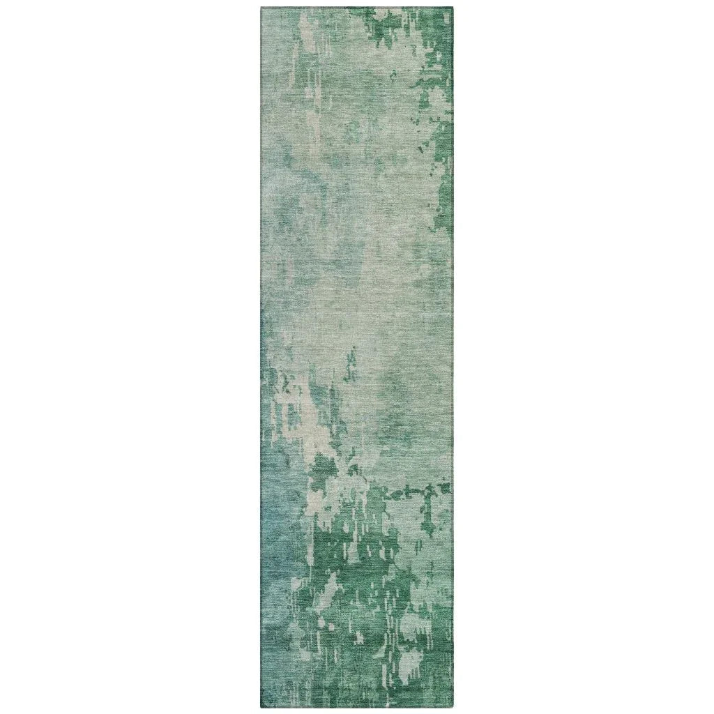 LOOMLAN Rugs Bellatrix Green Washable Indoor-Outdoor Rug