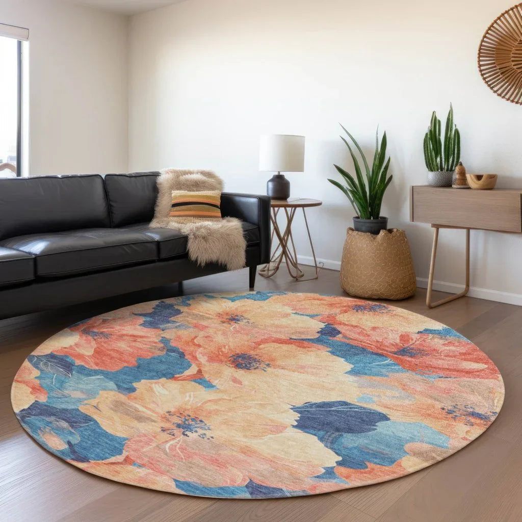 LOOMLAN Rugs Bellavor Orange Washable Indoor-Outdoor Rug
