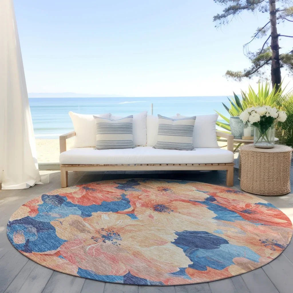 LOOMLAN Rugs Bellavor Orange Washable Indoor-Outdoor Rug