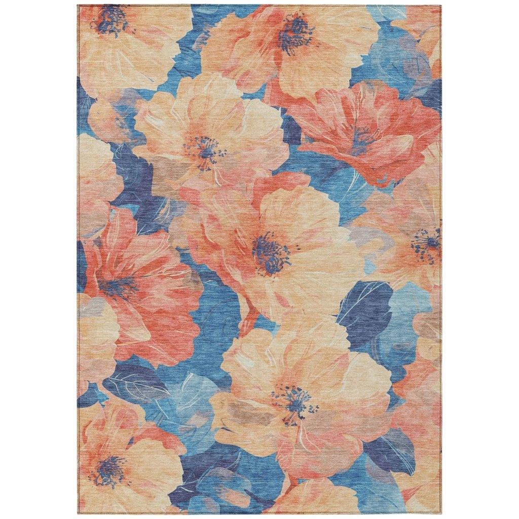 LOOMLAN Rugs Bellavor Orange Washable Indoor-Outdoor Rug