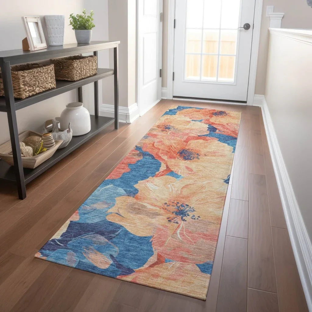 LOOMLAN Rugs Bellavor Orange Washable Indoor-Outdoor Rug