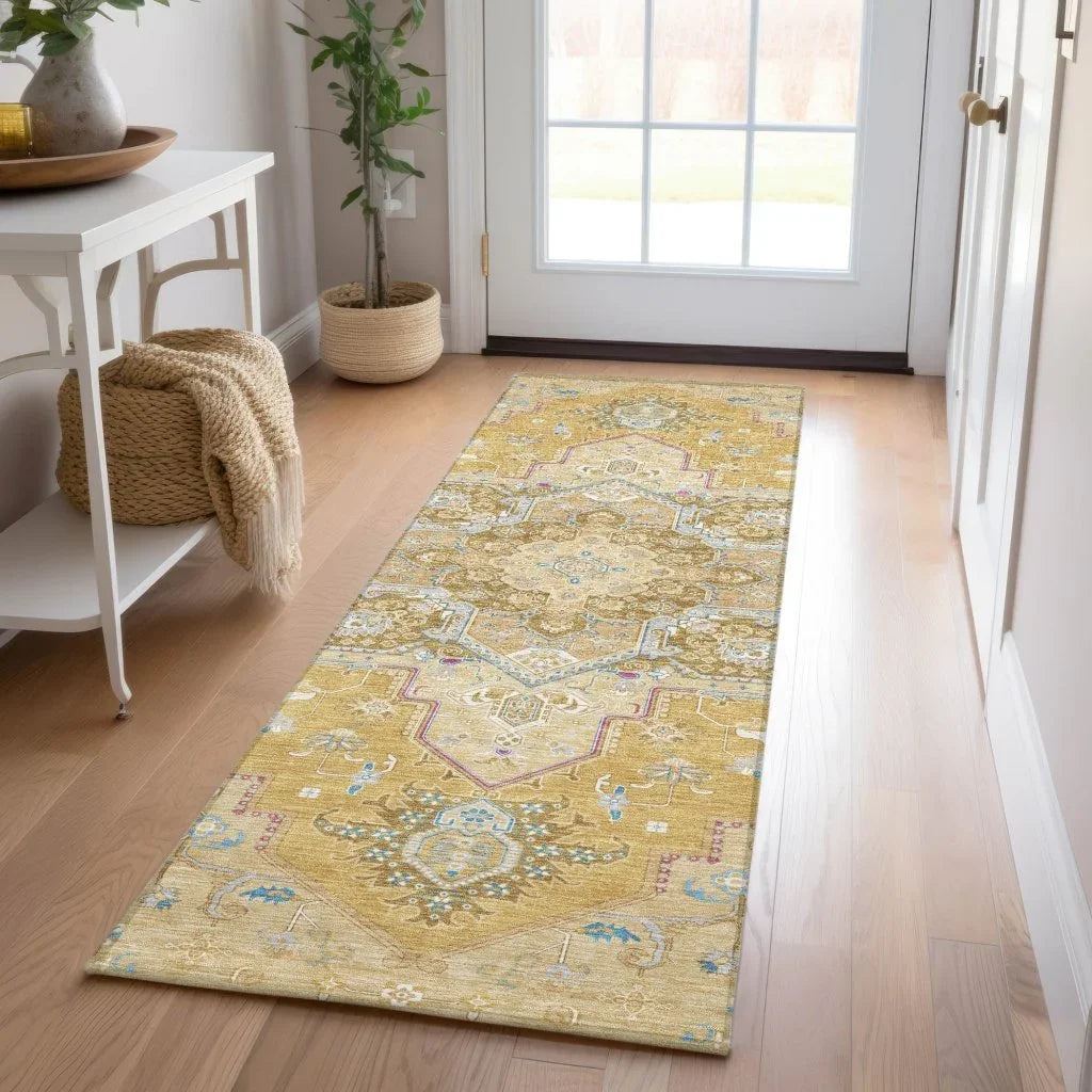 LOOMLAN Rugs Bellaya Gold Washable Indoor-Outdoor Rug