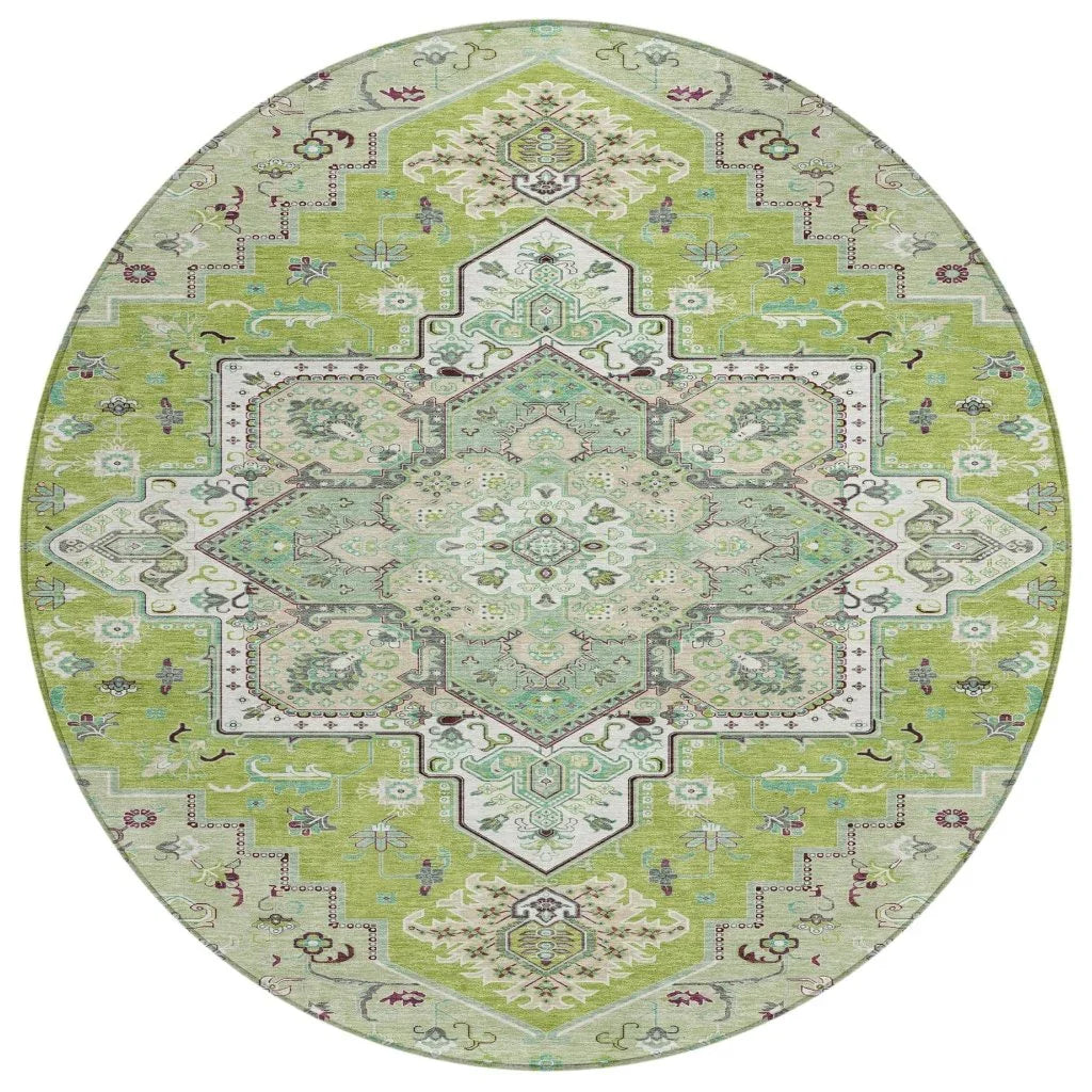 LOOMLAN Rugs Bellaya Green Washable Indoor-Outdoor Rug