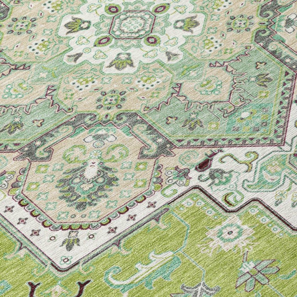 LOOMLAN Rugs Bellaya Green Washable Indoor-Outdoor Rug