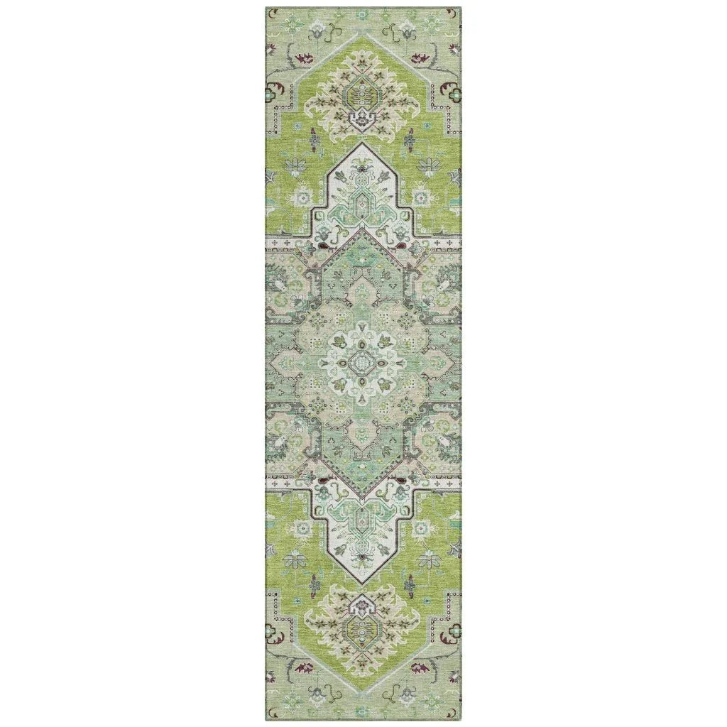 LOOMLAN Rugs Bellaya Green Washable Indoor-Outdoor Rug