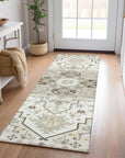 LOOMLAN Rugs Bellaya Ivory Washable Indoor-Outdoor Rug