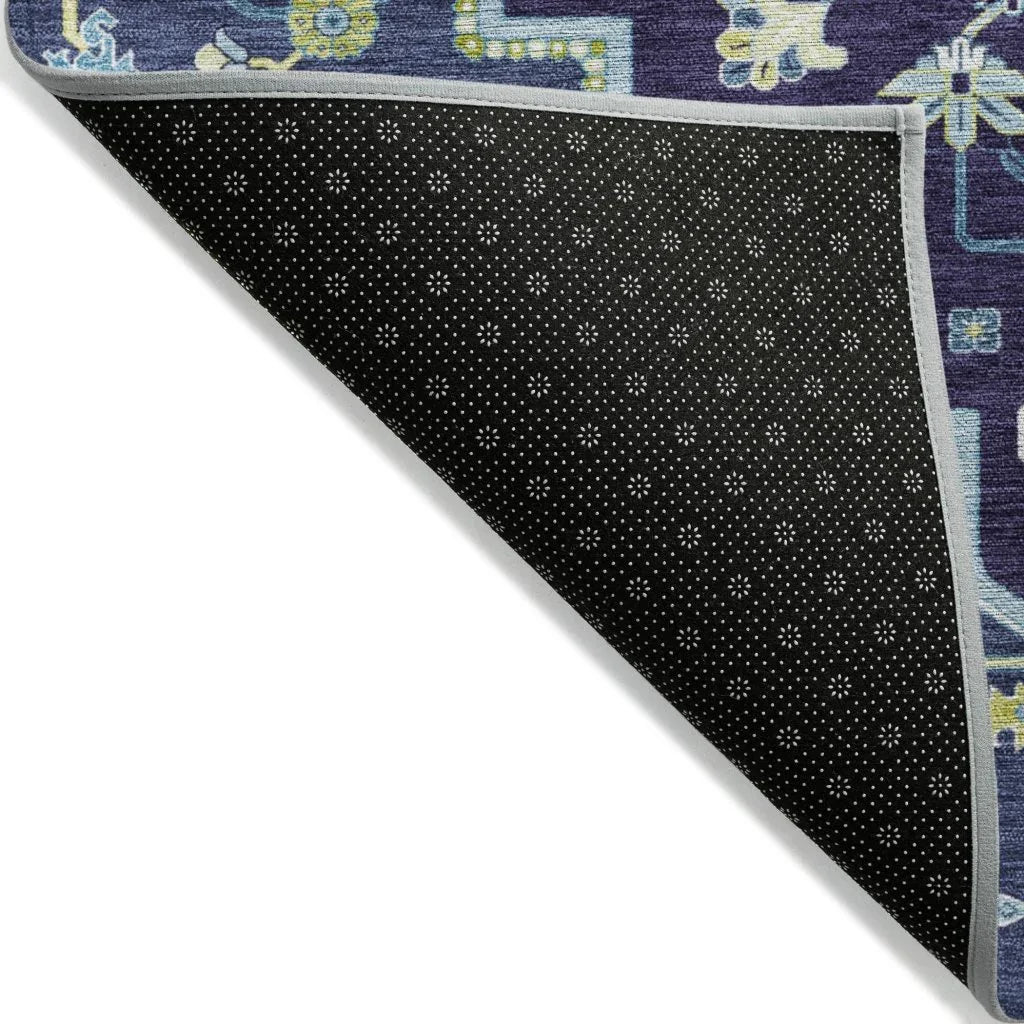 LOOMLAN Rugs Bellaya Navy Washable Indoor-Outdoor Rug