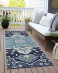 LOOMLAN Rugs Bellaya Navy Washable Indoor-Outdoor Rug