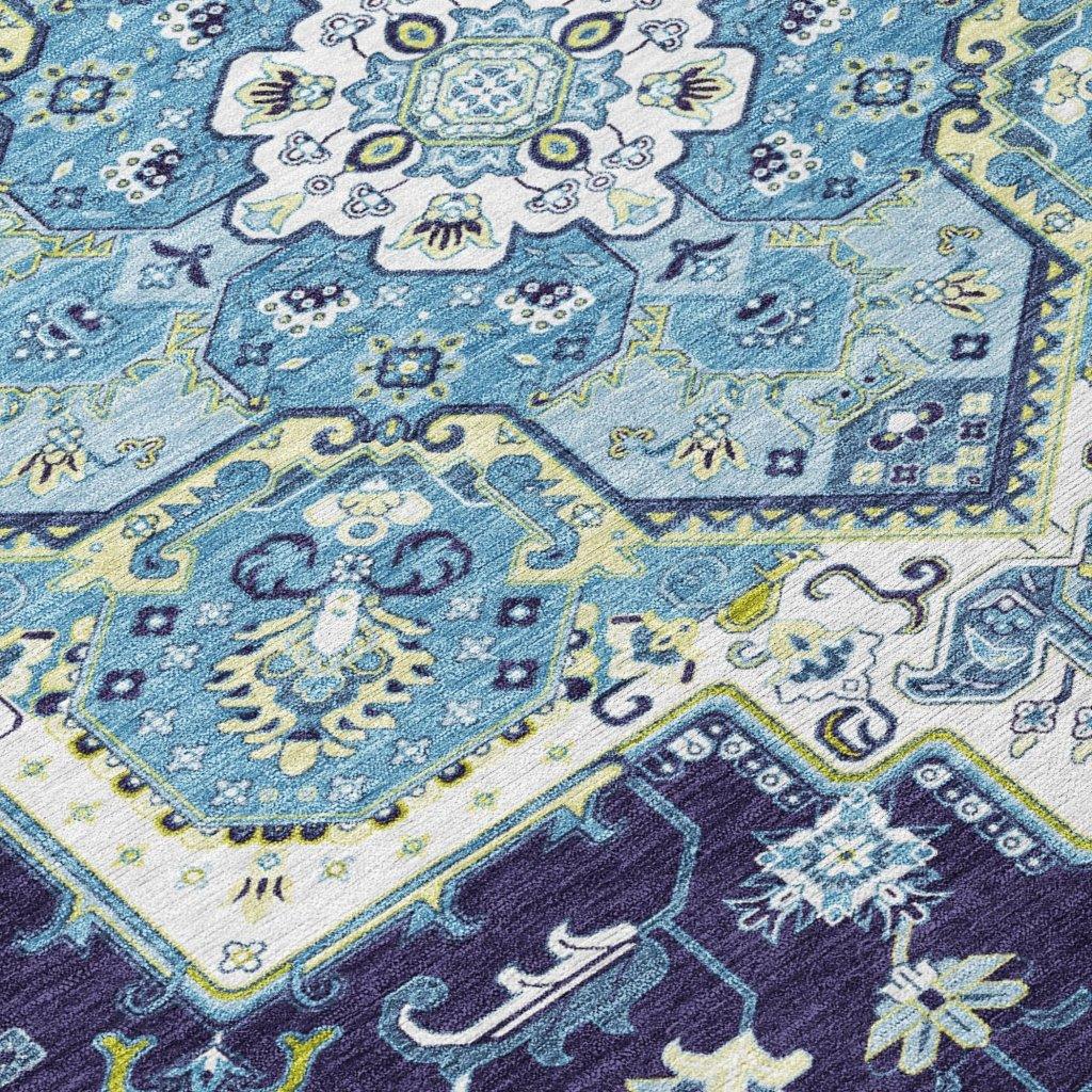 LOOMLAN Rugs Bellaya Navy Washable Indoor-Outdoor Rug