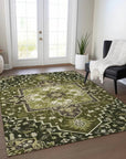 LOOMLAN Rugs Bellaya Olive Washable Indoor-Outdoor Rug