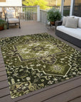 LOOMLAN Rugs Bellaya Olive Washable Indoor-Outdoor Rug