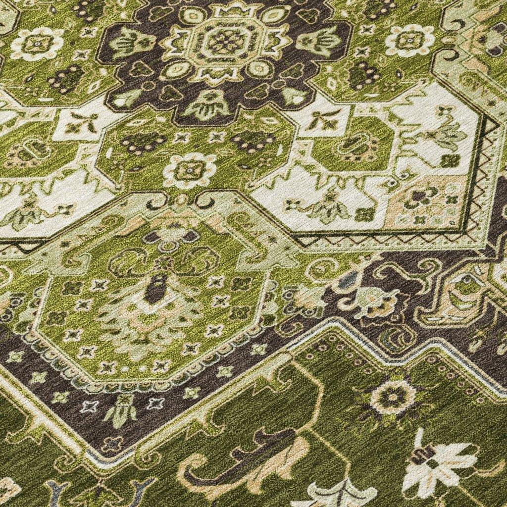 LOOMLAN Rugs Bellaya Olive Washable Indoor-Outdoor Rug