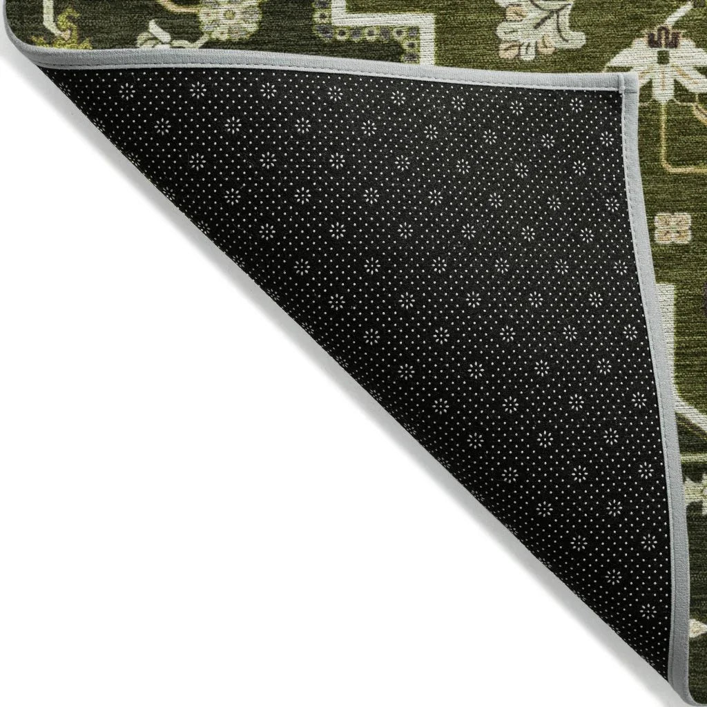 LOOMLAN Rugs Bellaya Olive Washable Indoor-Outdoor Rug