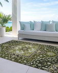LOOMLAN Rugs Bellaya Olive Washable Indoor-Outdoor Rug