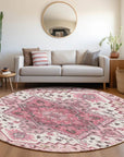 LOOMLAN Rugs Bellaya Pink Washable Indoor-Outdoor Rug