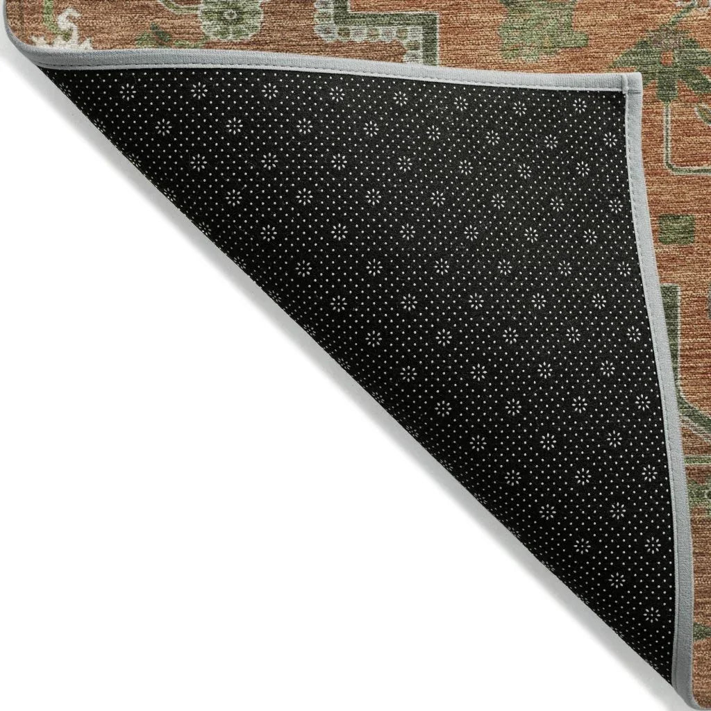 LOOMLAN Rugs Bellaya Rust Washable Indoor-Outdoor Rug