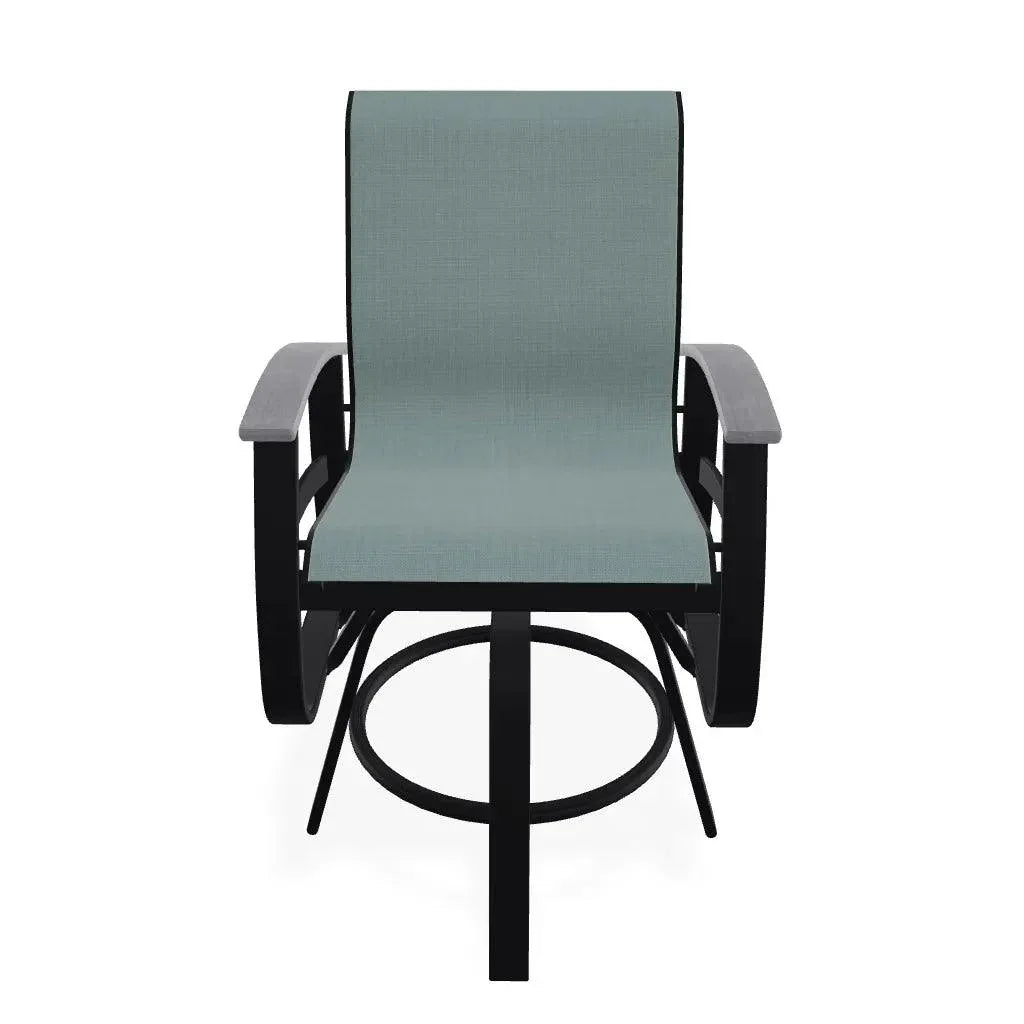 Belle Isle Sling Balcony Height Swivel MGP Arm Chair - LOOMLAN - Telescope - Outdoor Accent Chairs