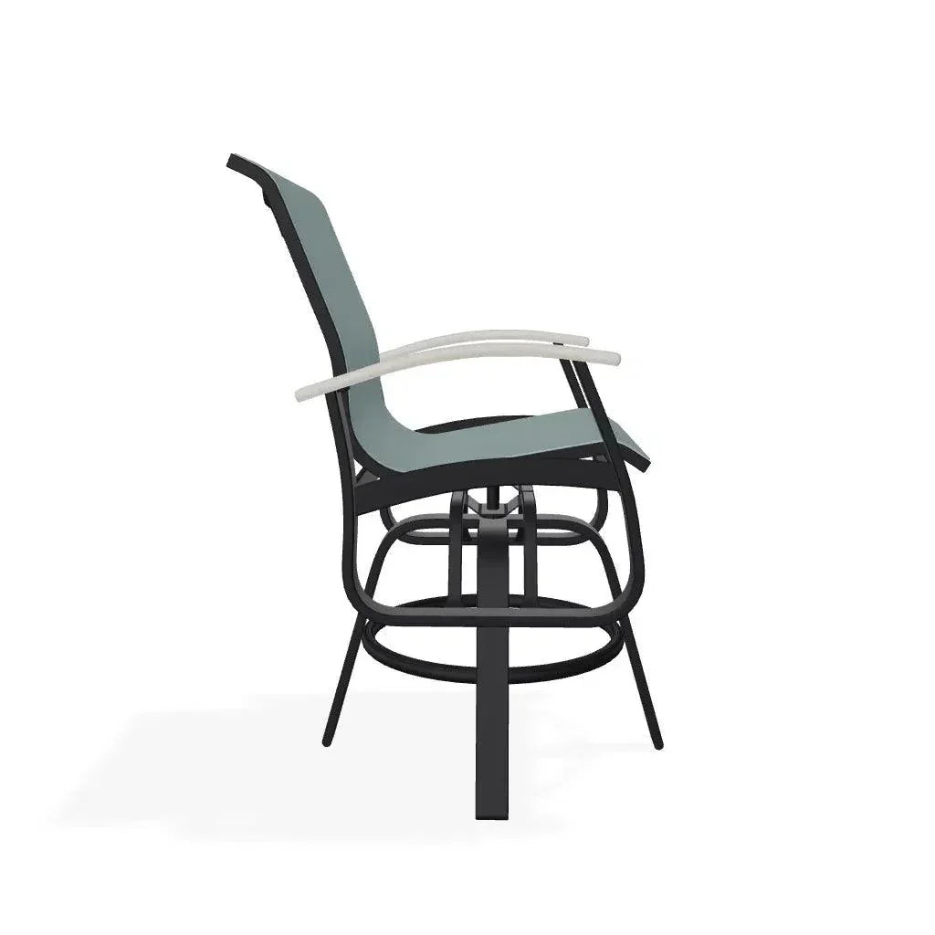 Belle Isle Sling Balcony Height Swivel MGP Arm Chair - LOOMLAN - Telescope - Outdoor Accent Chairs