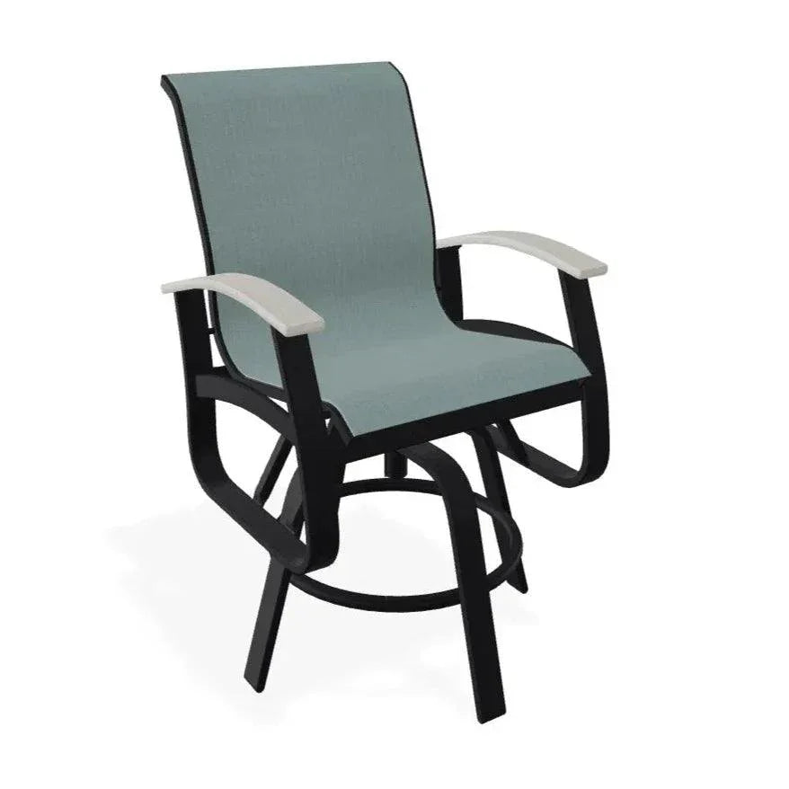 Belle Isle Sling Balcony Height Swivel MGP Arm Chair - LOOMLAN - Telescope - Outdoor Accent Chairs