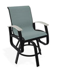 Belle Isle Sling Balcony Height Swivel MGP Arm Chair - LOOMLAN - Telescope - Outdoor Accent Chairs