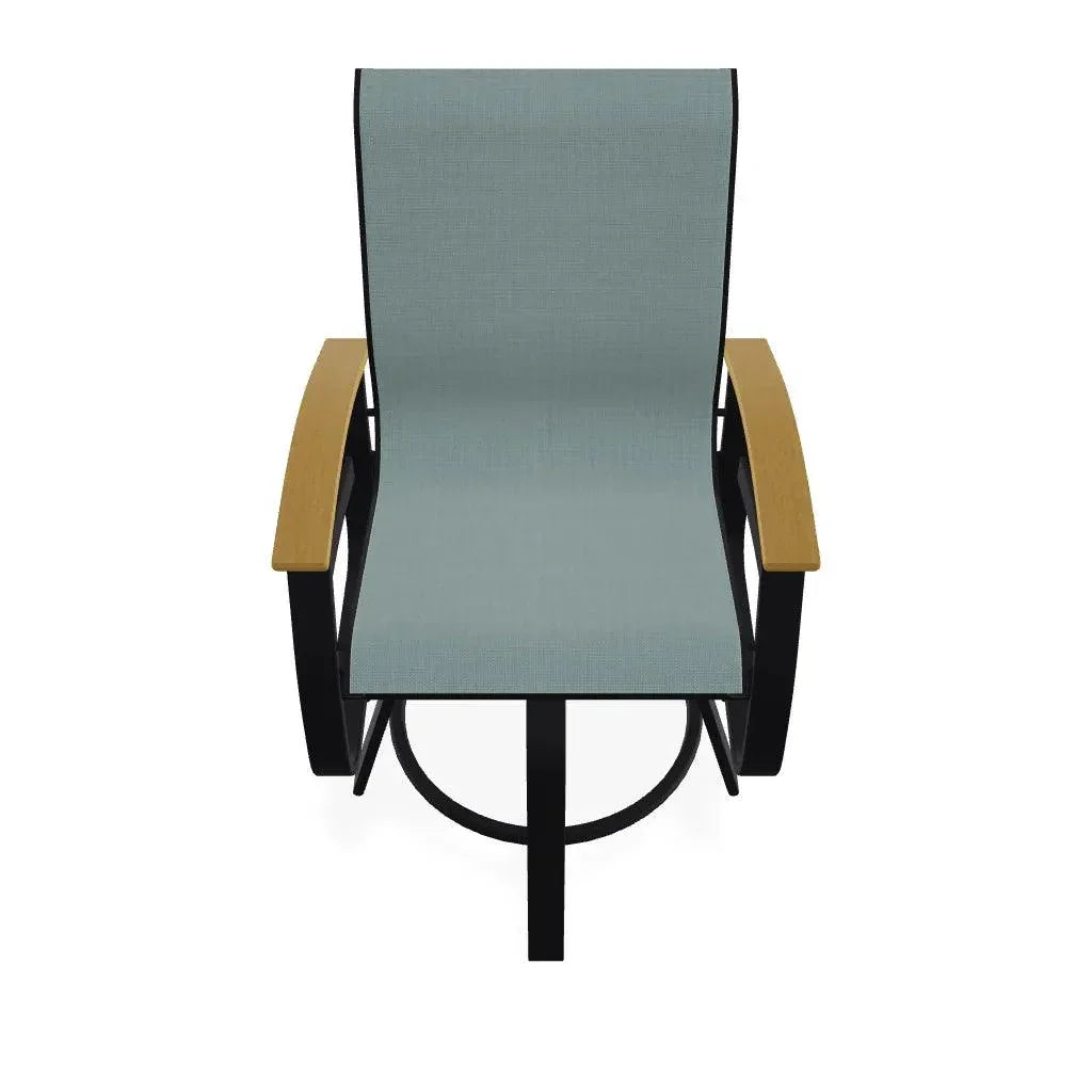 Belle Isle Sling Balcony Height Swivel MGP Arm Chair - LOOMLAN - Telescope - Outdoor Accent Chairs