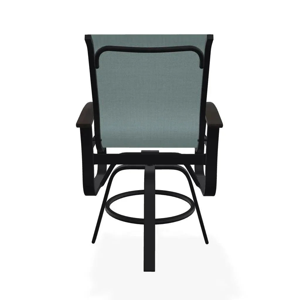 Belle Isle Sling Balcony Height Swivel MGP Arm Chair - LOOMLAN - Telescope - Outdoor Accent Chairs