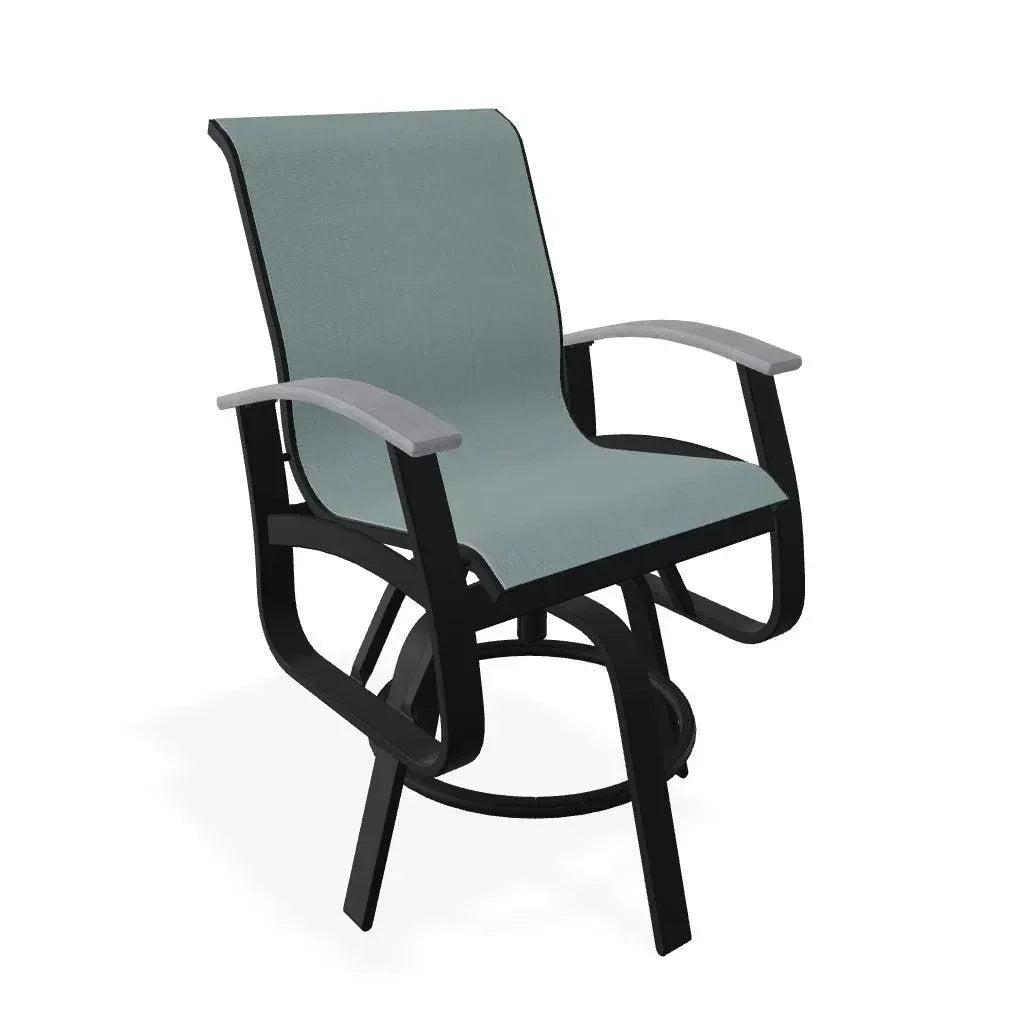 Belle Isle Sling Balcony Height Swivel MGP Arm Chair - LOOMLAN - Telescope - Outdoor Accent Chairs