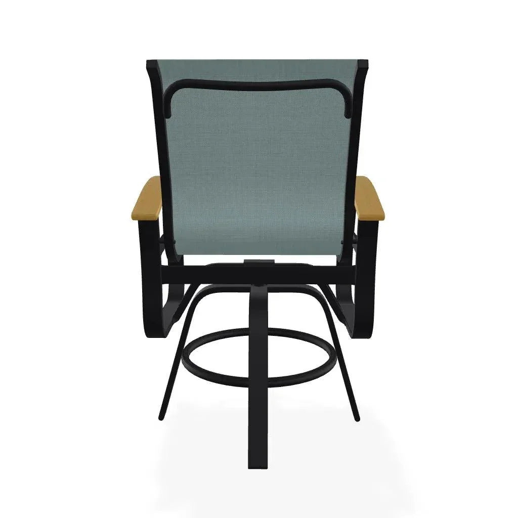 Belle Isle Sling Balcony Height Swivel MGP Arm Chair - LOOMLAN - Telescope - Outdoor Accent Chairs