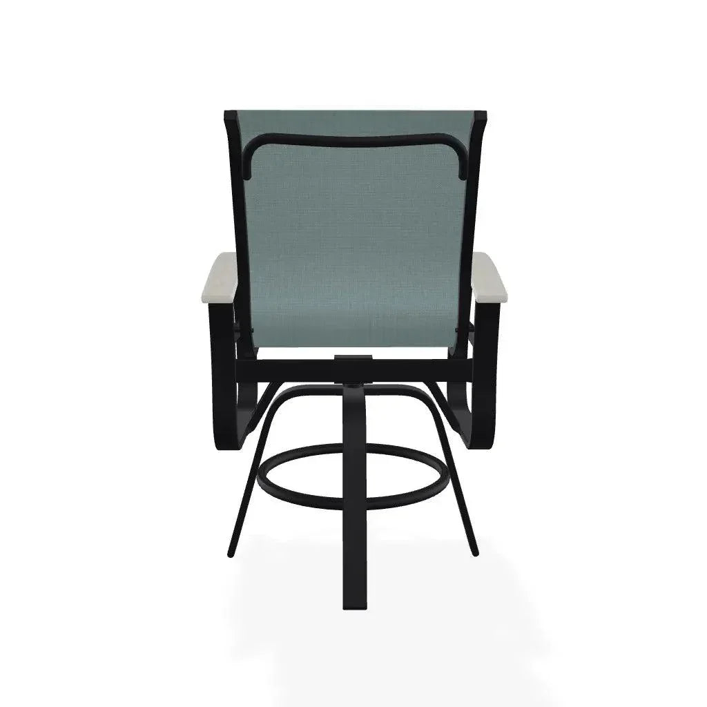 Belle Isle Sling Balcony Height Swivel MGP Arm Chair - LOOMLAN - Telescope - Outdoor Accent Chairs