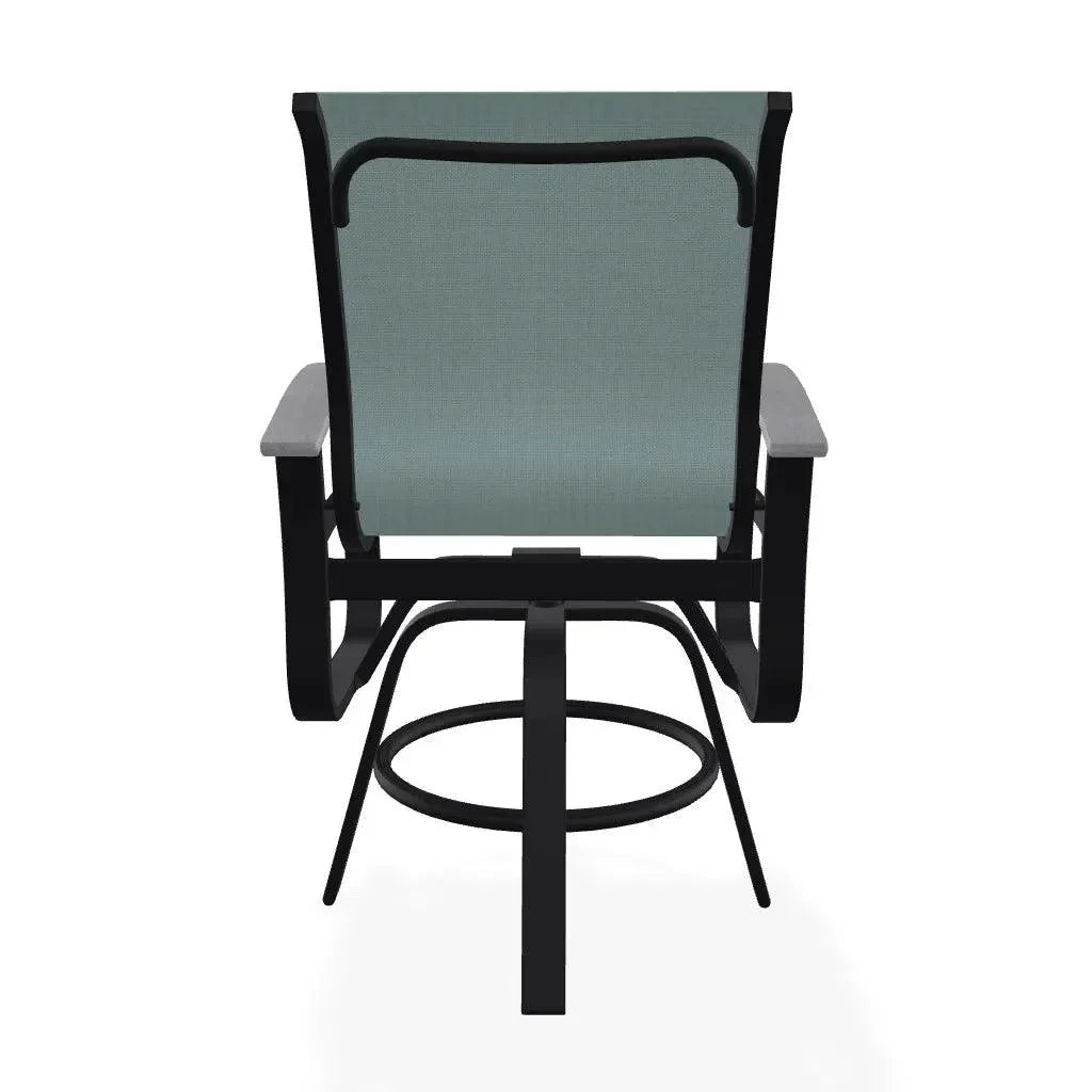 Belle Isle Sling Balcony Height Swivel MGP Arm Chair - LOOMLAN - Telescope - Outdoor Accent Chairs
