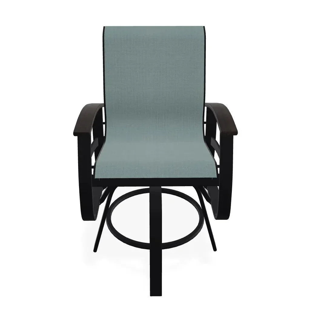 Belle Isle Sling Balcony Height Swivel MGP Arm Chair - LOOMLAN - Telescope - Outdoor Accent Chairs