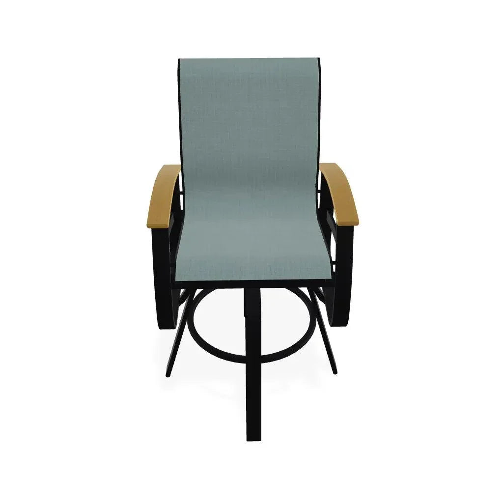 Belle Isle Sling Bar Height Swivel MGP Arm Chair - LOOMLAN - Telescope - Outdoor Bar Stools