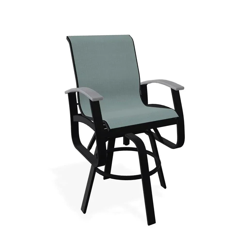 Belle Isle Sling Bar Height Swivel MGP Arm Chair - LOOMLAN - Telescope - Outdoor Bar Stools