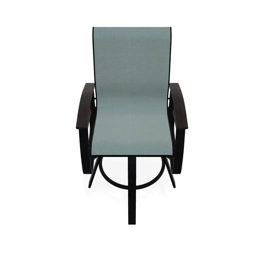 Belle Isle Sling Bar Height Swivel MGP Arm Chair - LOOMLAN - Telescope - Outdoor Bar Stools