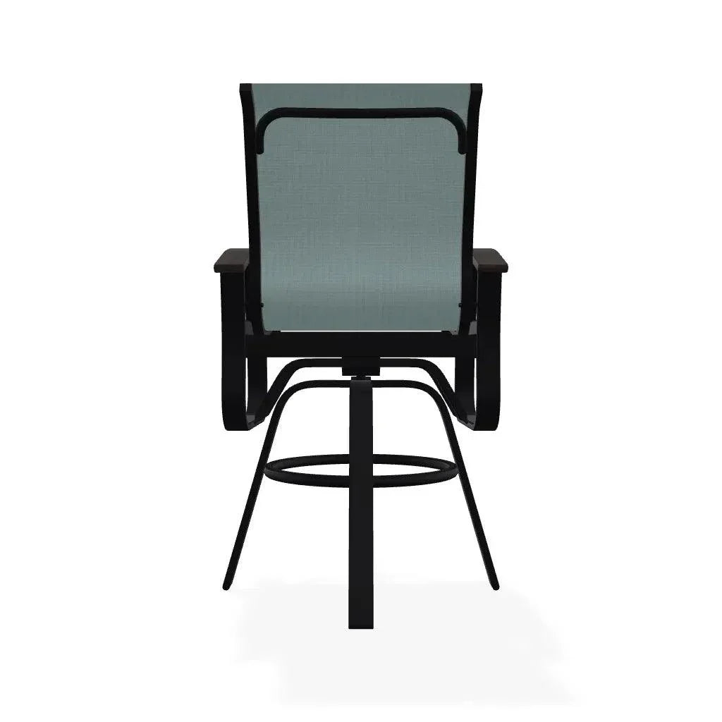 Belle Isle Sling Bar Height Swivel MGP Arm Chair - LOOMLAN - Telescope - Outdoor Bar Stools