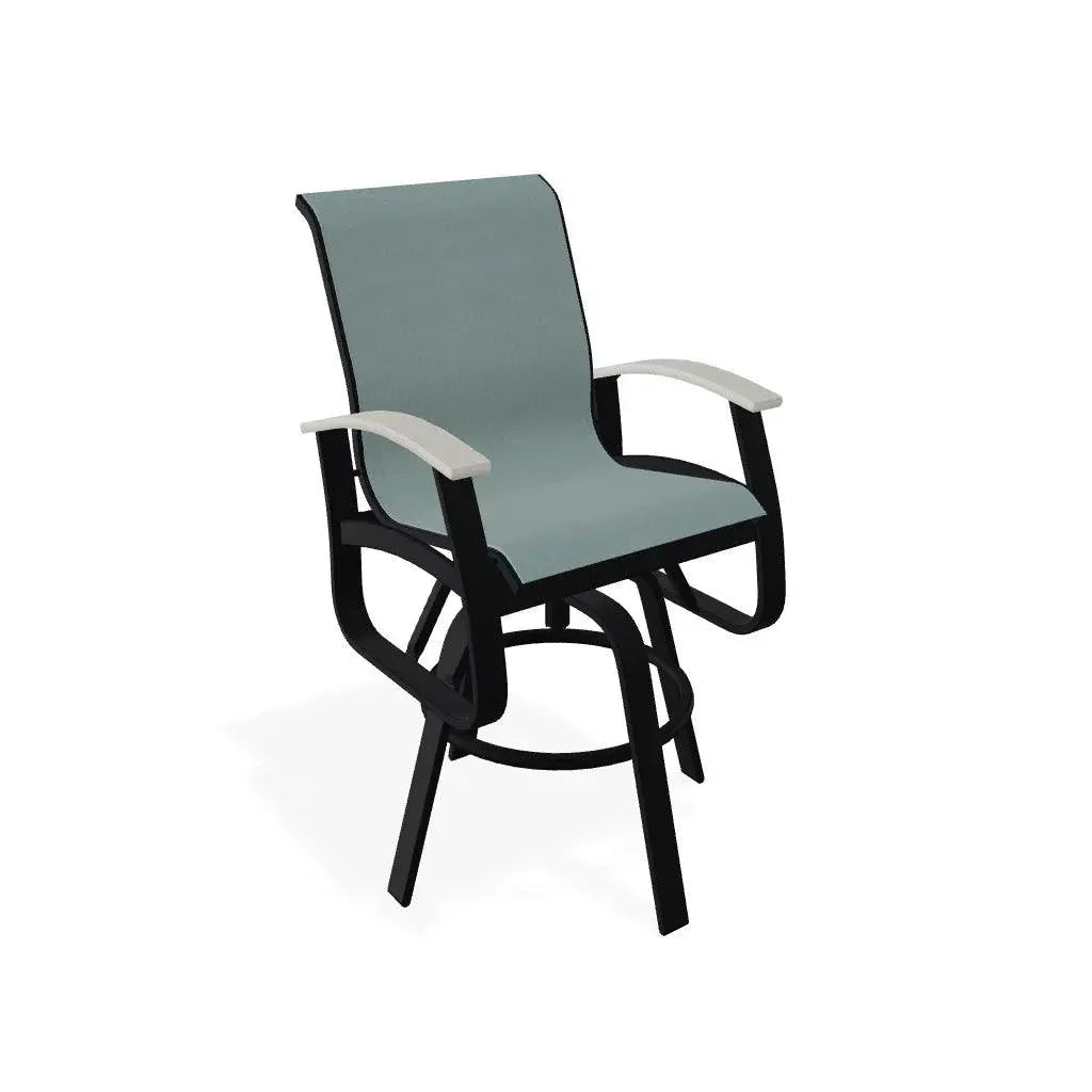 Belle Isle Sling Bar Height Swivel MGP Arm Chair - LOOMLAN - Telescope - Outdoor Bar Stools