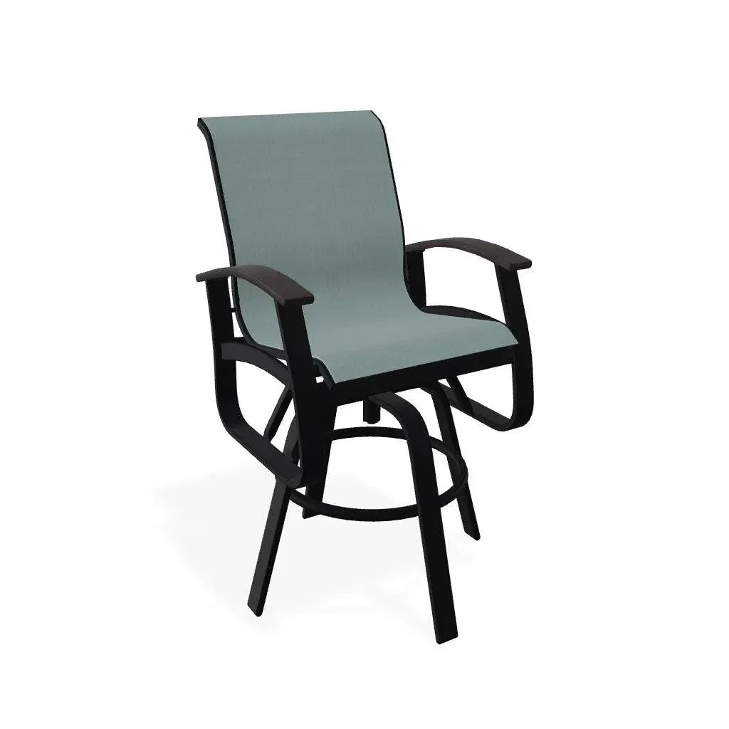 Belle Isle Sling Bar Height Swivel MGP Arm Chair - LOOMLAN - Telescope - Outdoor Bar Stools