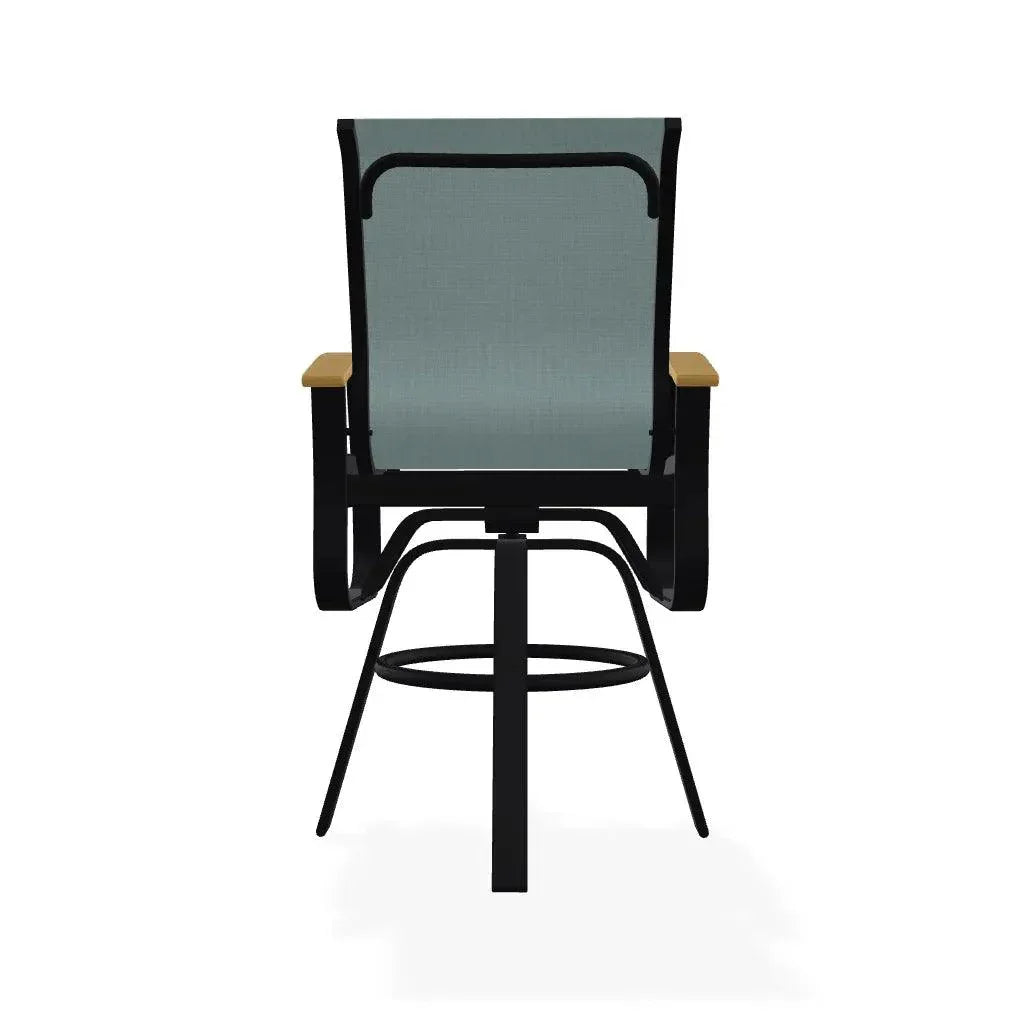 Belle Isle Sling Bar Height Swivel MGP Arm Chair - LOOMLAN - Telescope - Outdoor Bar Stools