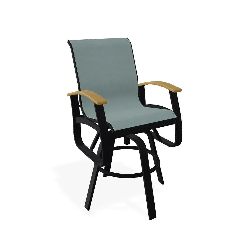 Belle Isle Sling Bar Height Swivel MGP Arm Chair - LOOMLAN - Telescope - Outdoor Bar Stools