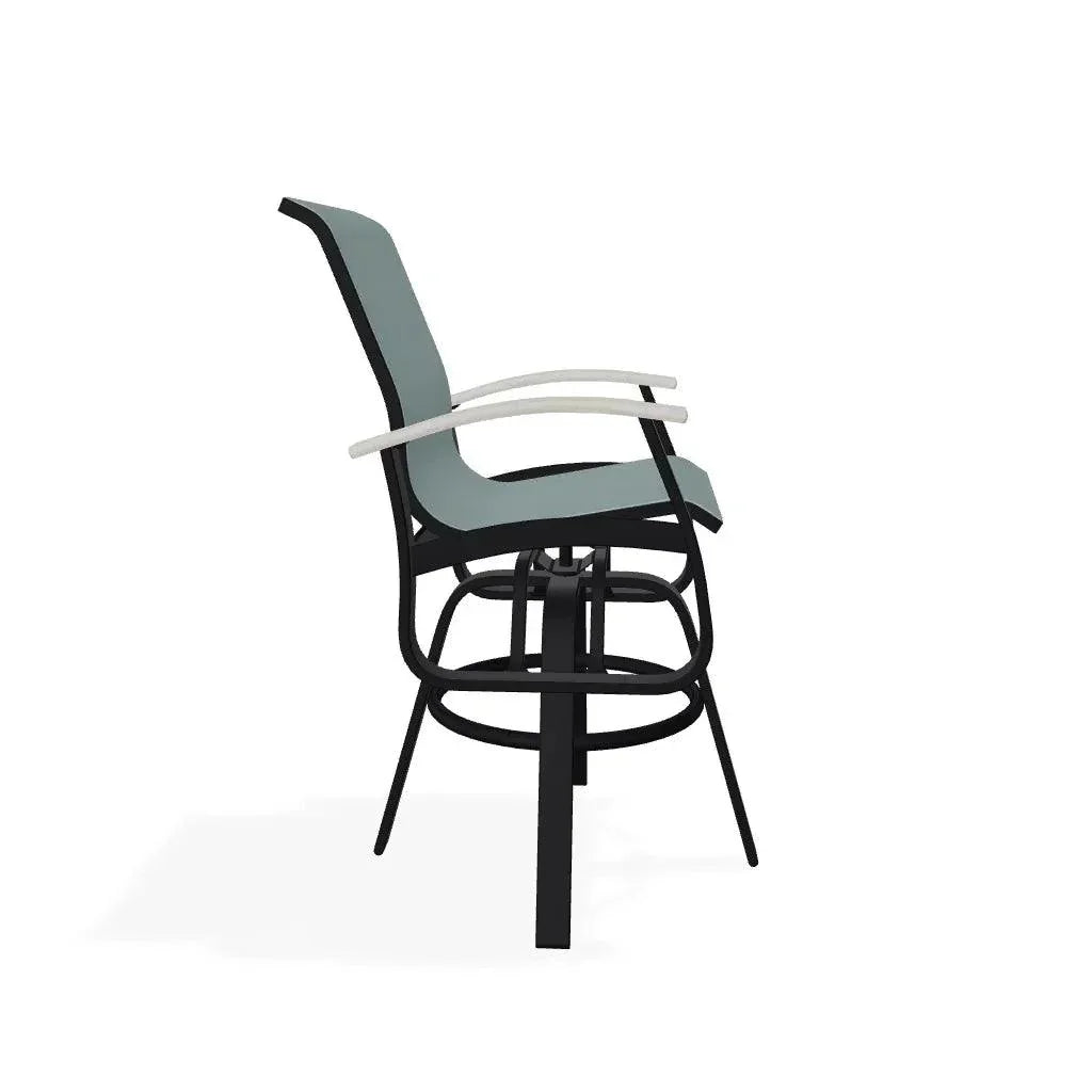 Belle Isle Sling Bar Height Swivel MGP Arm Chair - LOOMLAN - Telescope - Outdoor Bar Stools