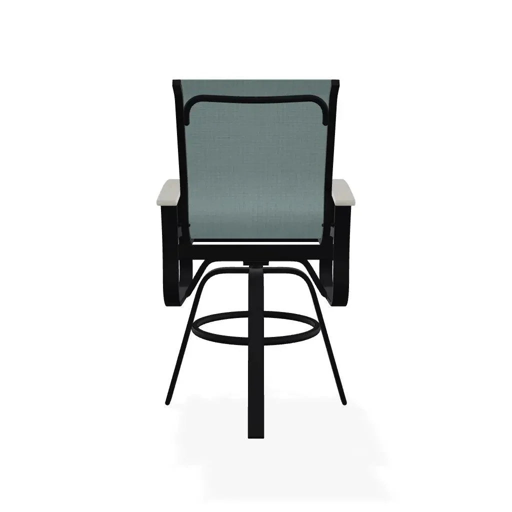 Belle Isle Sling Bar Height Swivel MGP Arm Chair - LOOMLAN - Telescope - Outdoor Bar Stools