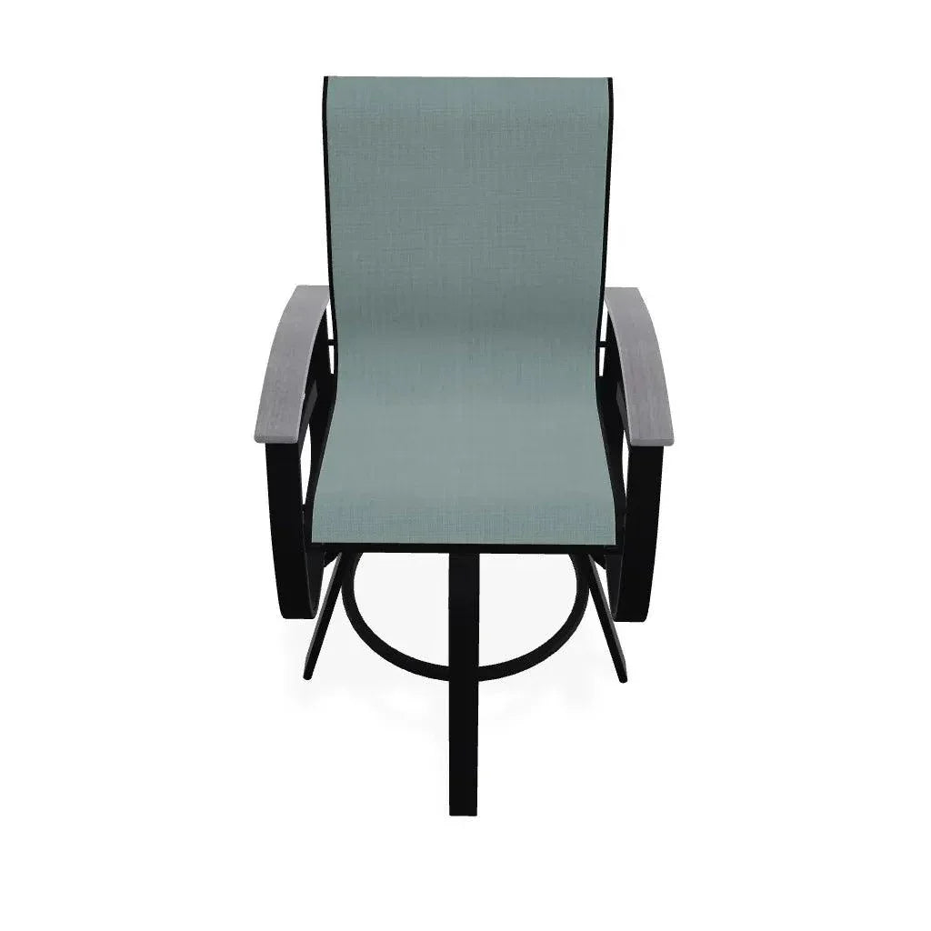 Belle Isle Sling Bar Height Swivel MGP Arm Chair - LOOMLAN - Telescope - Outdoor Bar Stools