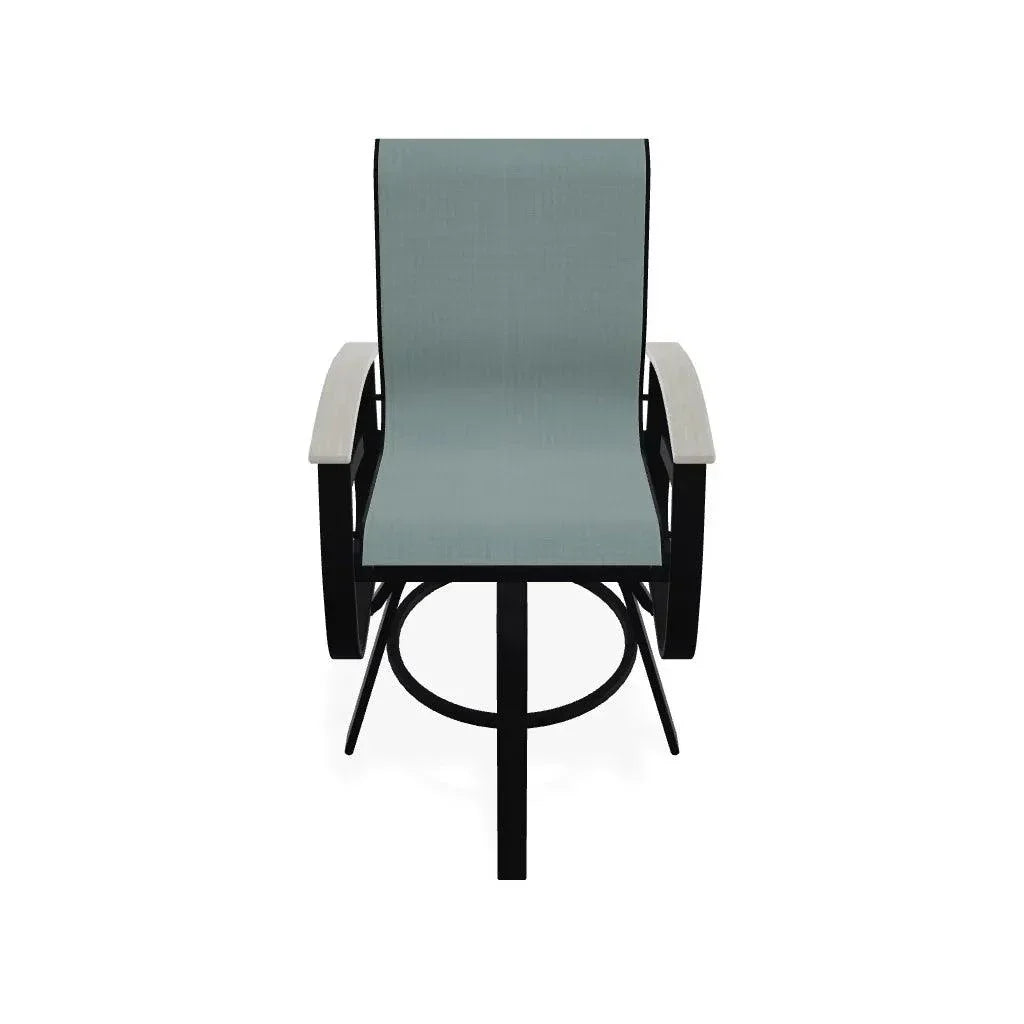 Belle Isle Sling Bar Height Swivel MGP Arm Chair - LOOMLAN - Telescope - Outdoor Bar Stools