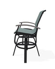 Belle Isle Sling Bar Height Swivel MGP Arm Chair - LOOMLAN - Telescope - Outdoor Bar Stools