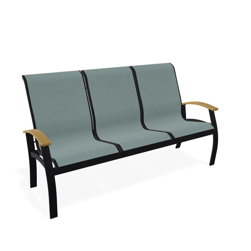 Belle Isle Sling Marine Grade Polymer Arms 3 - Seat Sofa - LOOMLAN - Telescope - Outdoor Sofas &amp; Loveseats