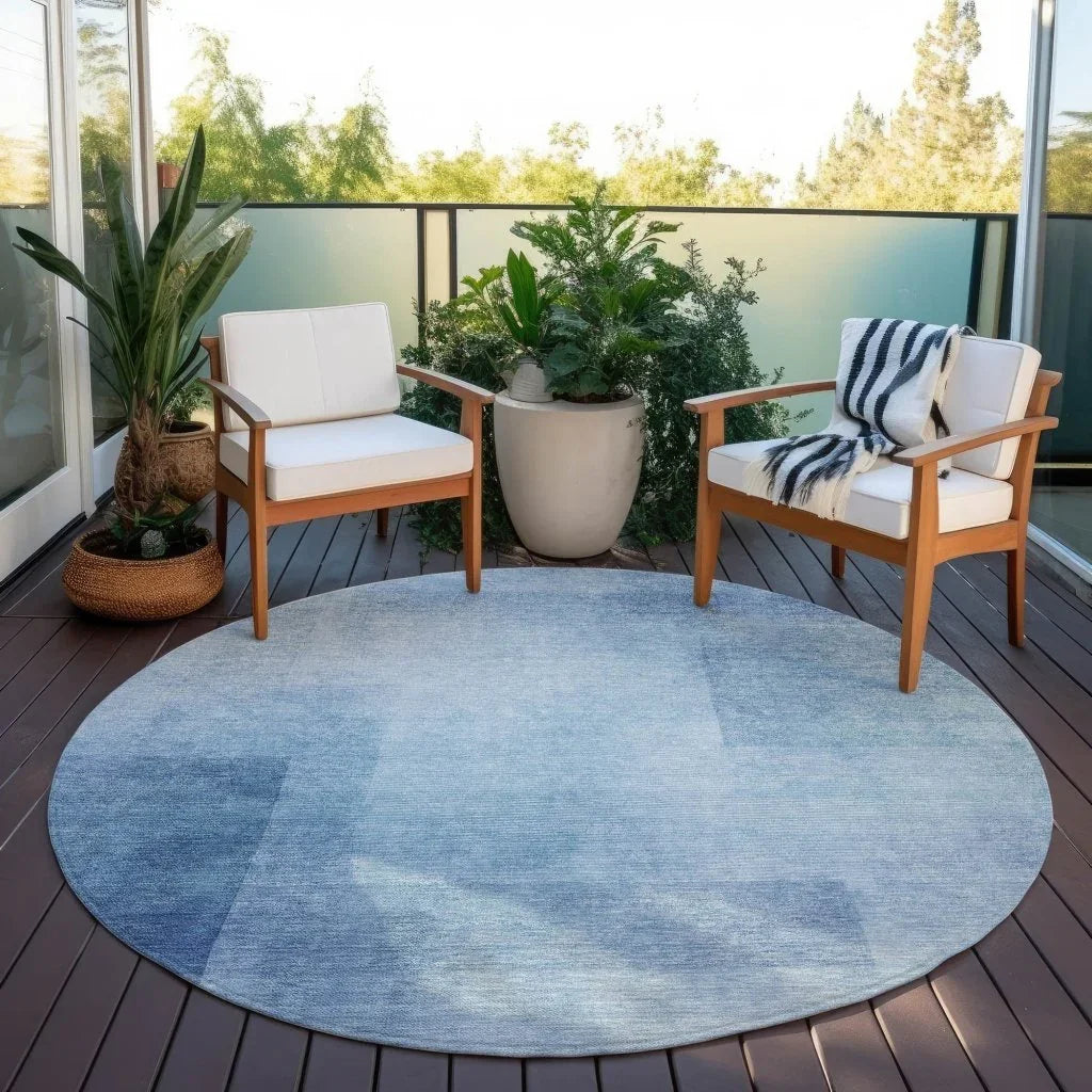 LOOMLAN Rugs Belvara Blue Washable Indoor-Outdoor Rug