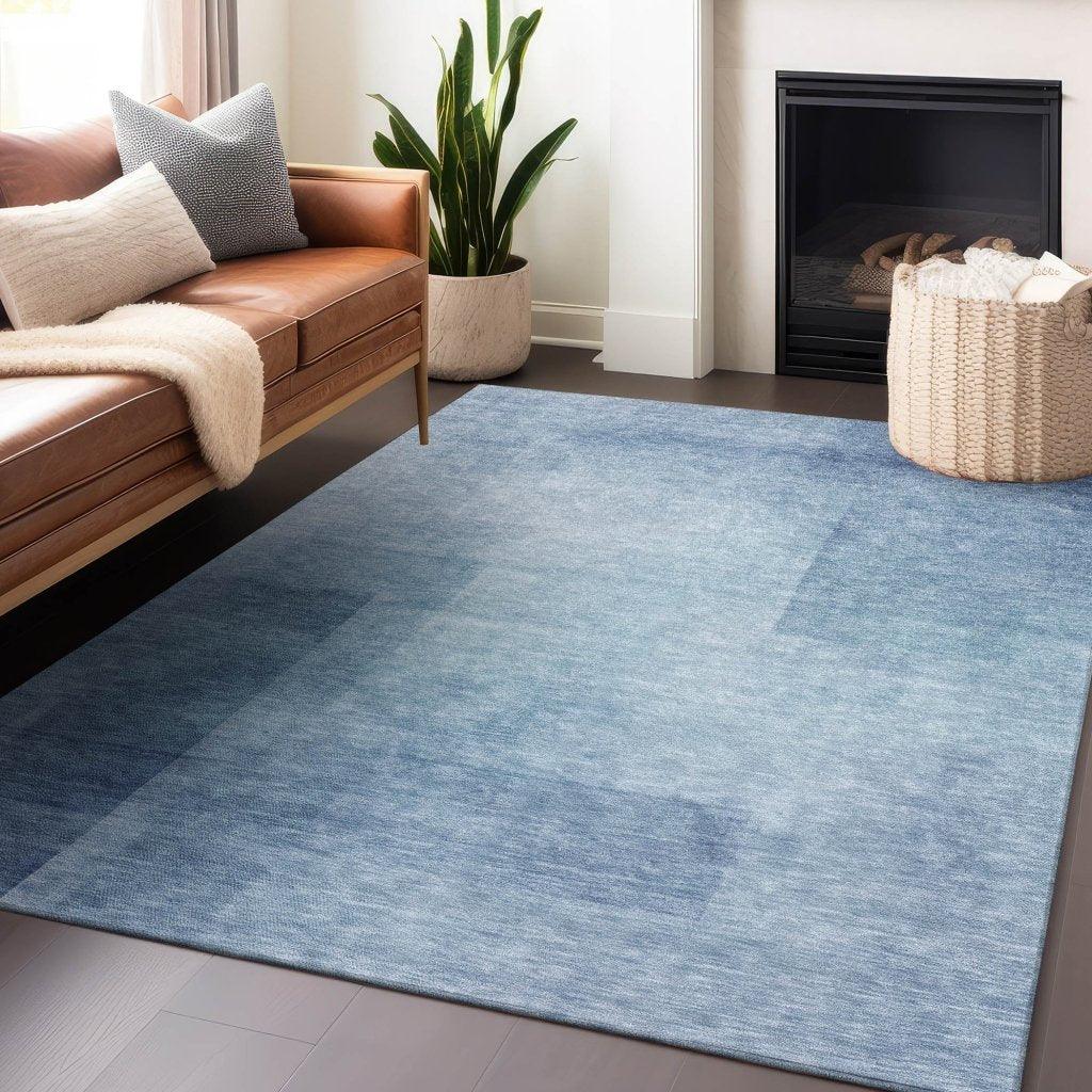 LOOMLAN Rugs Belvara Blue Washable Indoor-Outdoor Rug