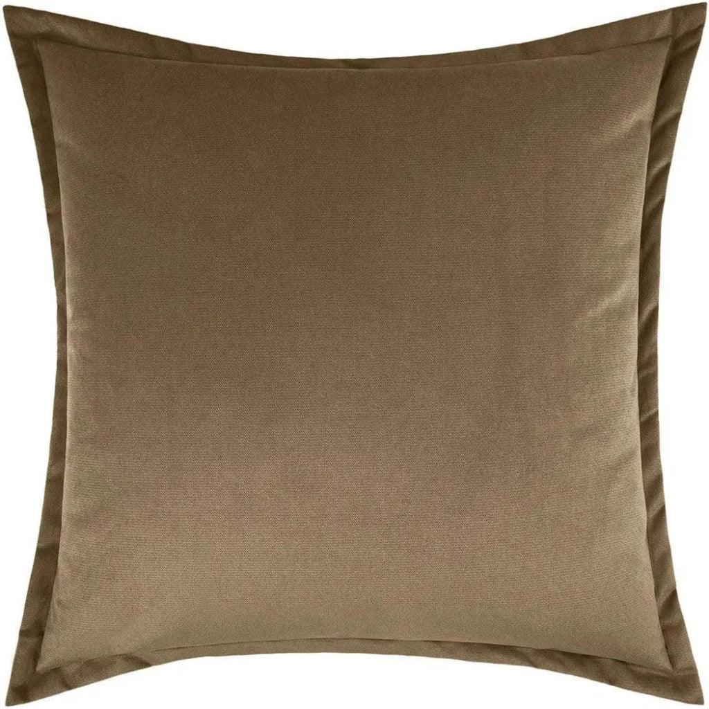D.V. Kap Belvedere Flange Otter Coffee Brown Throw Pillow With Insert