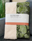 Floral Green Washable Indoor-Outdoor Rug