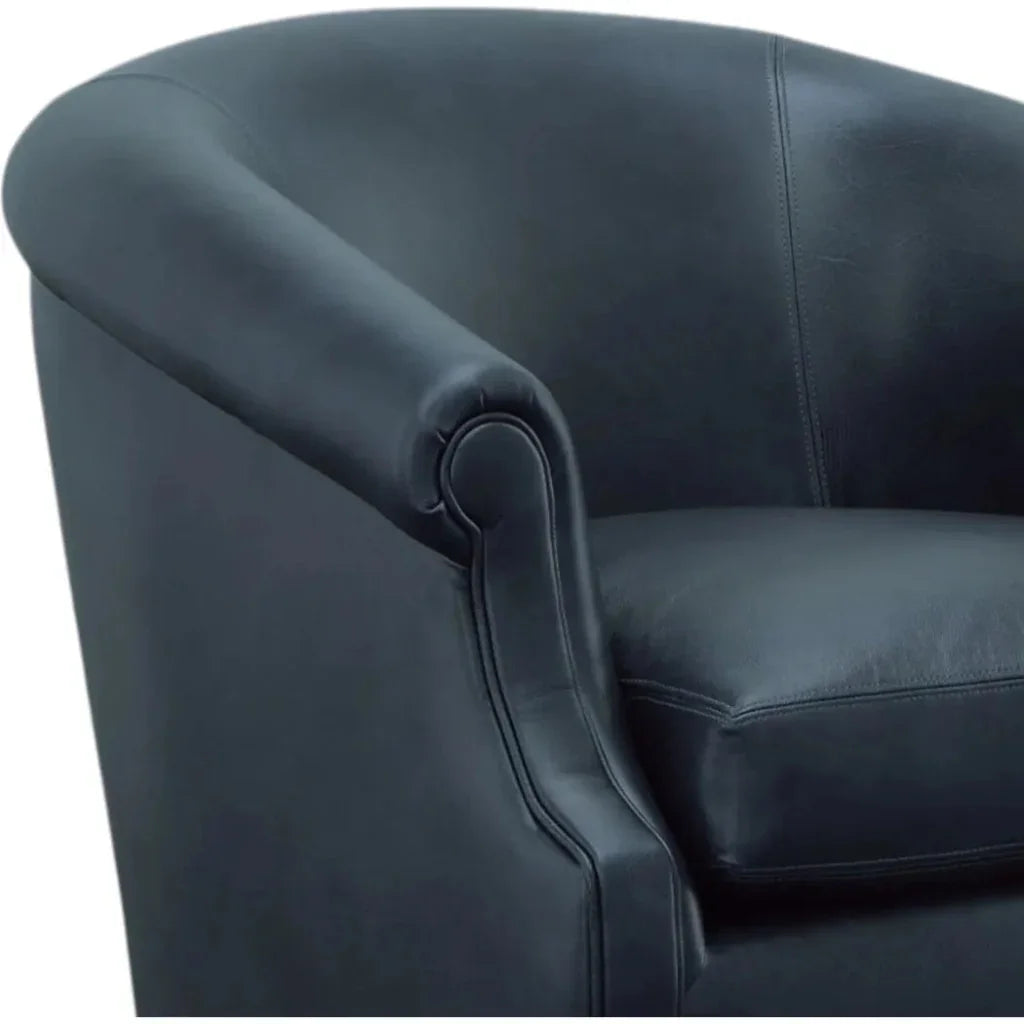 Black Leather Swivel Club Chair Seattle - LOOMLAN - Uptown Sebastian - Club Chairs